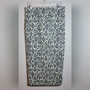 Ripskirt Hawaii Black and White Midi Skirt - Patterned Pencil Style